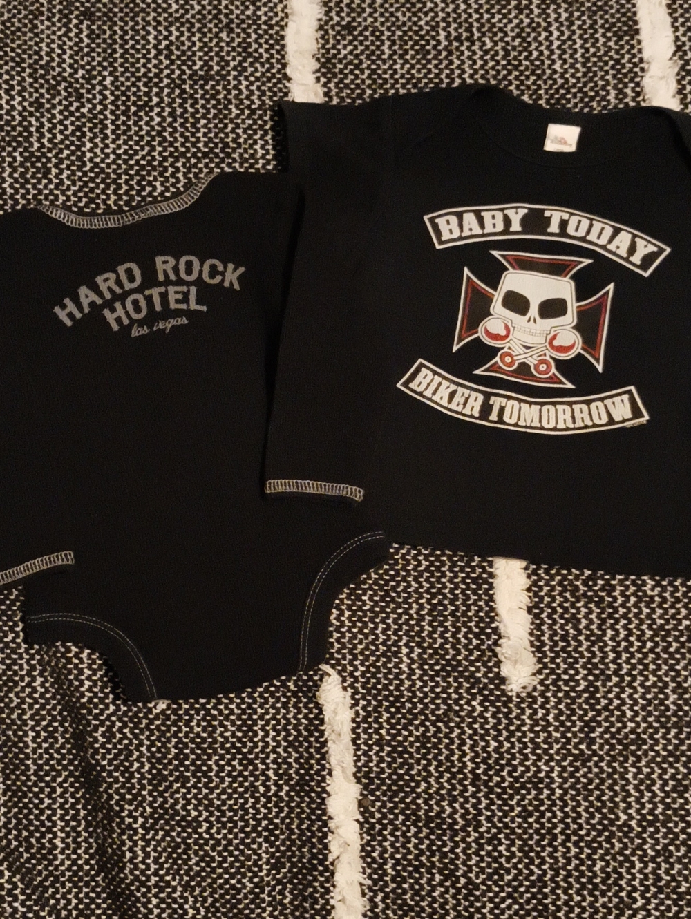Baby Today Biker Tomorrow Graphic Black Baby Bodysuit
